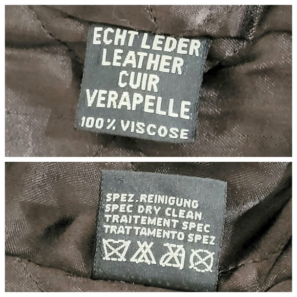 BRASS BOOT Mens XL Brown Leather Utility Jacket Field Motorcycle Coat Vintage - Picture 12 of 12